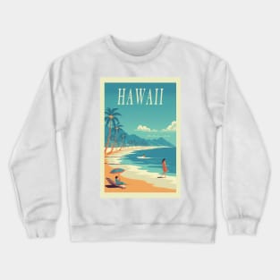 Hawaii Vintage Retro Travel Poster Crewneck Sweatshirt